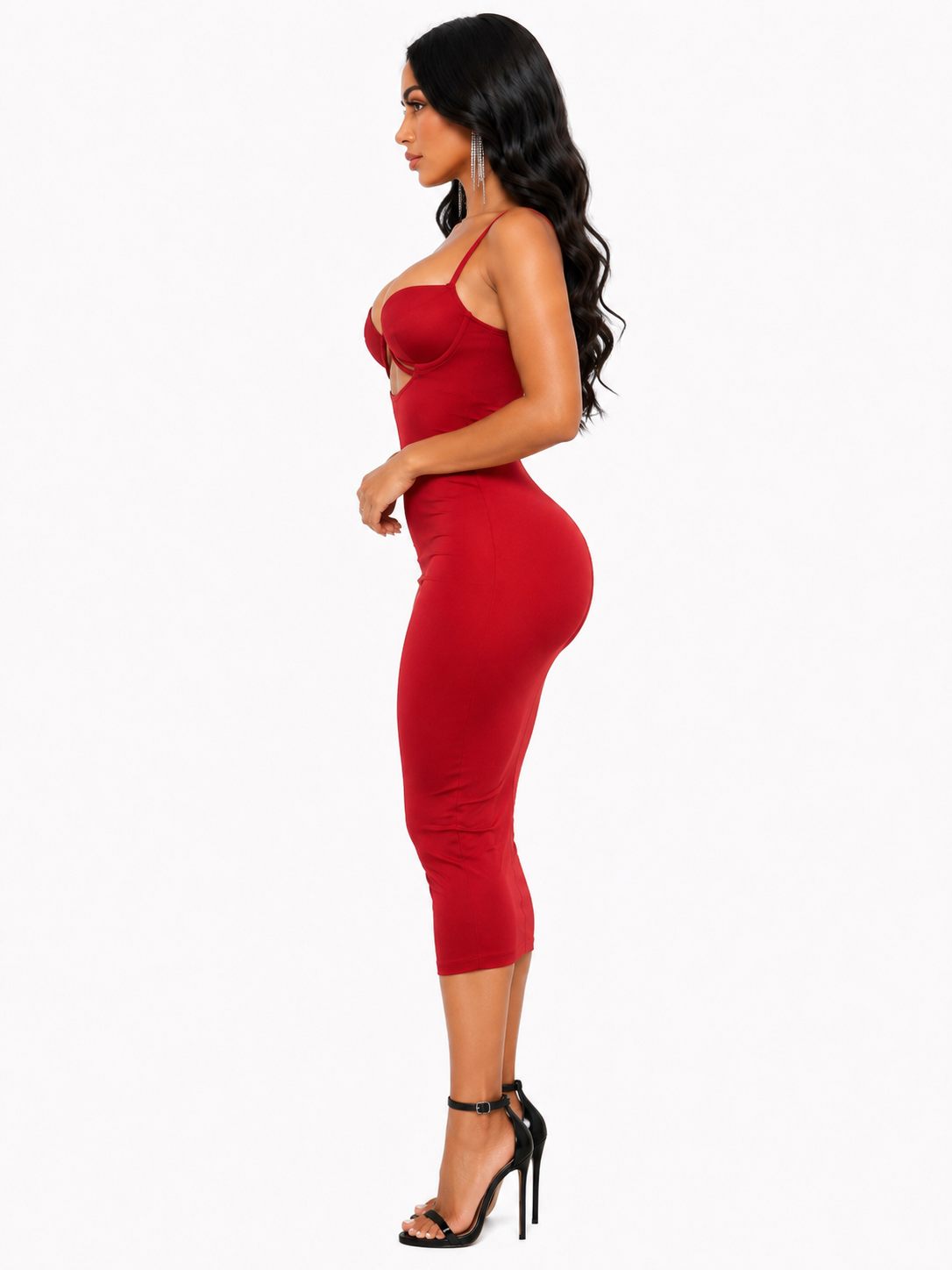 Robe Sculptante Dos Nu - Rouge