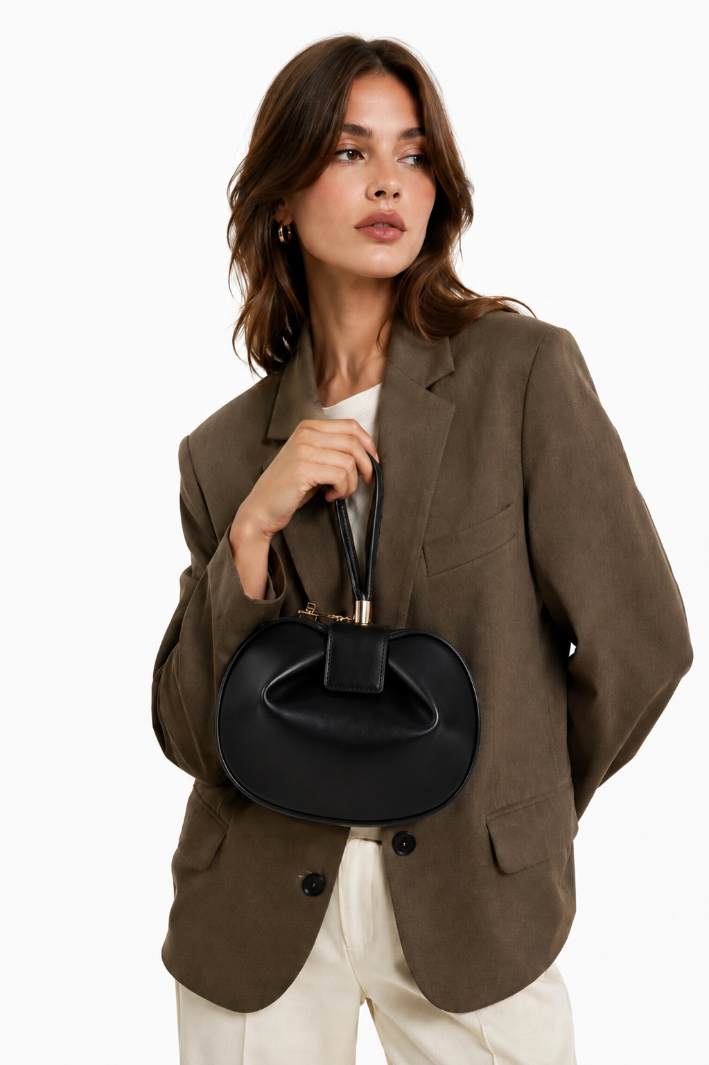 Sac À Main Bourse En Cuir - Noir