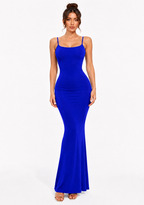 Robe Gainante A Décolletée Sculptante - Bleu