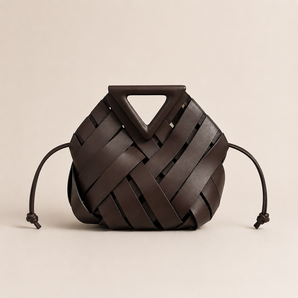 Sac Seau Cuir Tressé - Moka