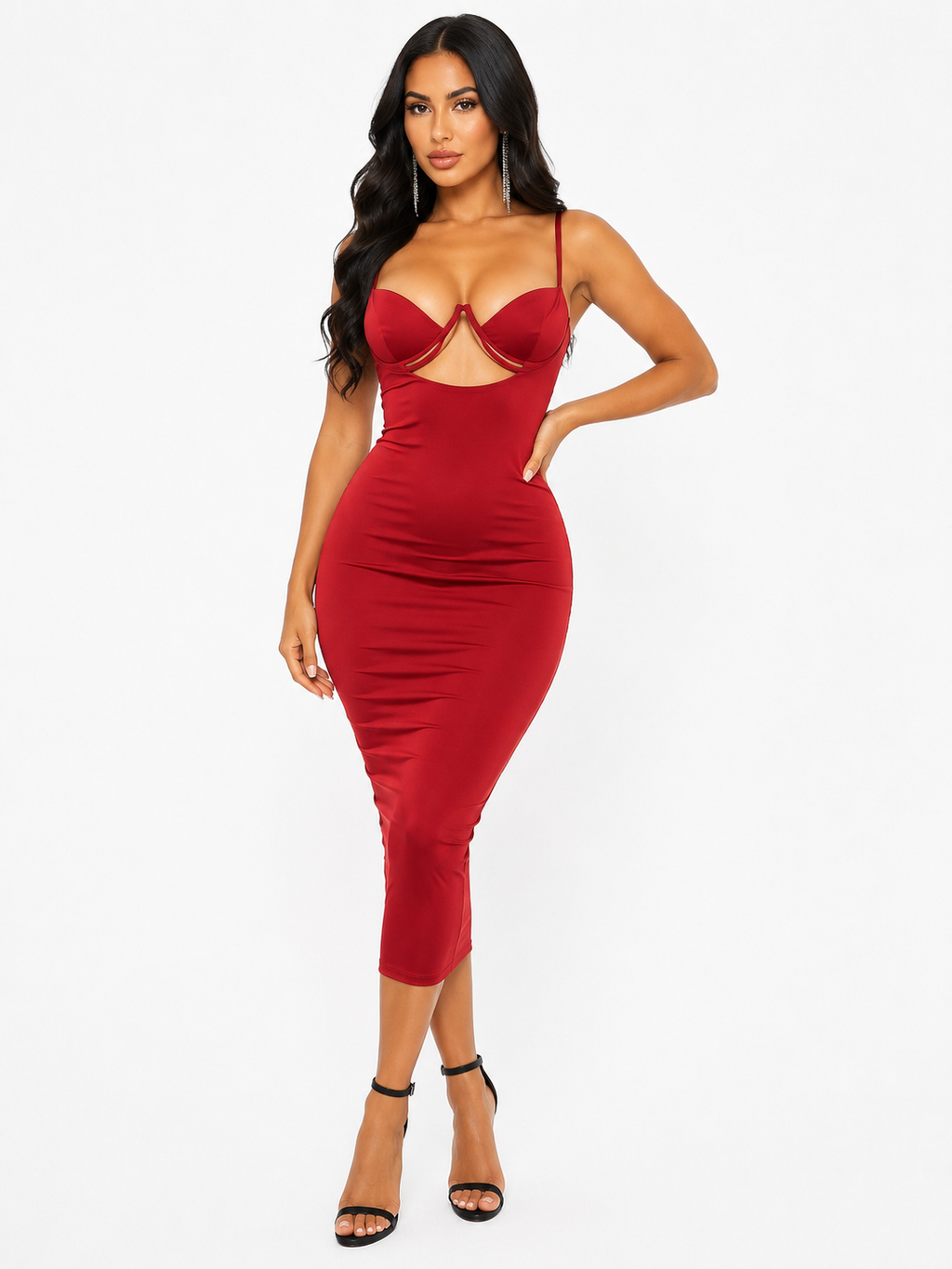 Robe Sculptante Dos Nu - Rouge