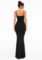 Robe Gainante A Décolletée Sculptante - Noir
