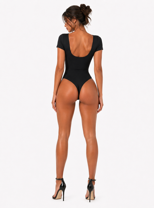 Body Sculptant À Encolure Carrée - Noir