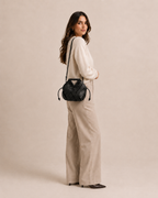 Sac Seau Cuir Tressé - Noir