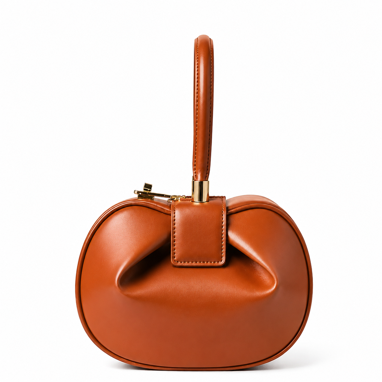 Sac À Main Bourse En Cuir - Camel