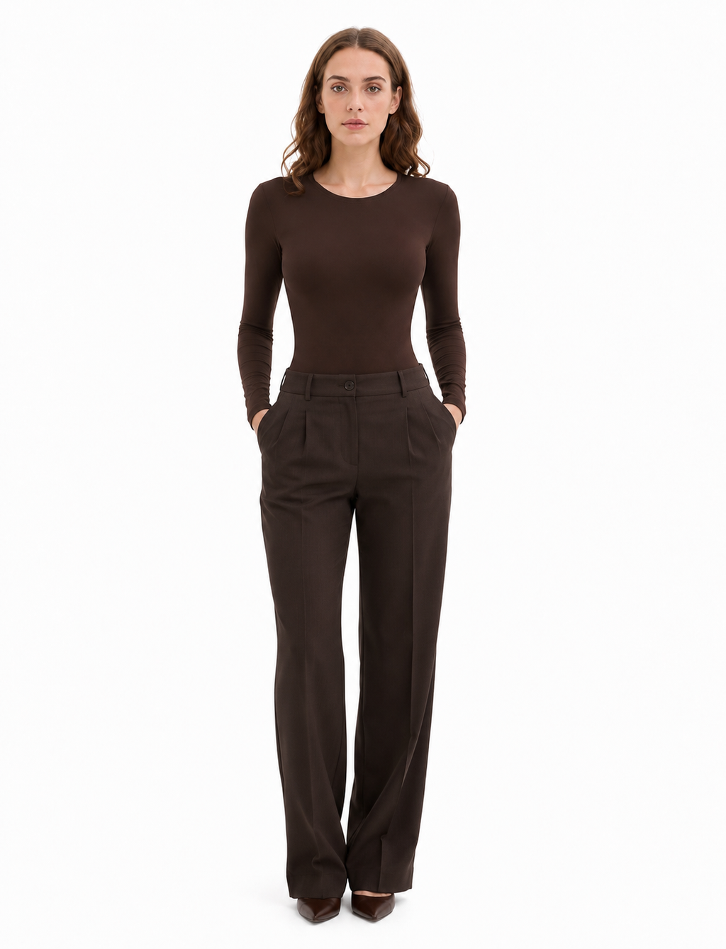 Corset Gainant Taille Haute Sans Coutures Effet Ventre Plat - Marron
