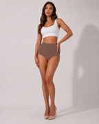Shorty Taille Haute Gainant Effet Push-Up - Taupe