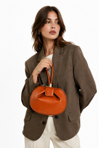 Sac À Main Bourse En Cuir - Camel