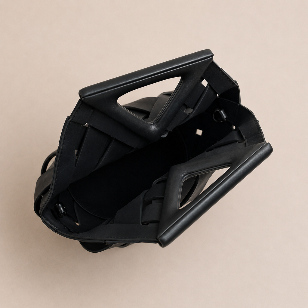 Sac Seau Cuir Tressé - Noir