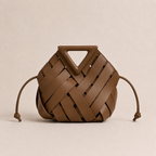 Sac Seau Cuir Tressé - Camel