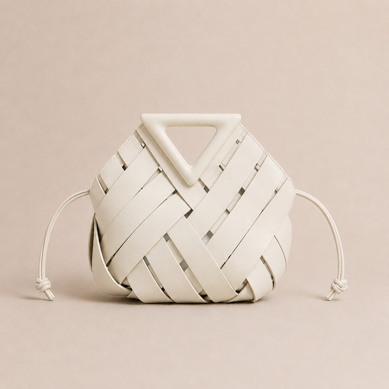 Sac Seau Cuir Tressé - Blanc
