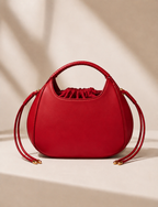 Mini Sac Cabas Tressé Femme – Style Souple Élégant - Rouge