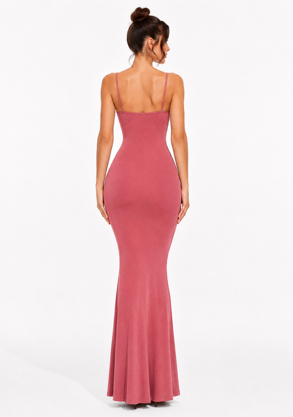Robe Gainante A Décolletée Sculptante - Rose