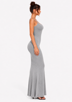 Robe Gainante A Décolletée Sculptante - Gris