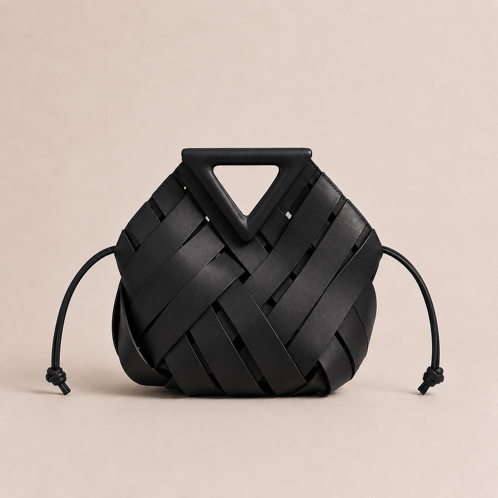 Sac Seau Cuir Tressé - Noir