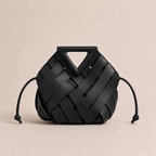 Sac Seau Cuir Tressé - Noir