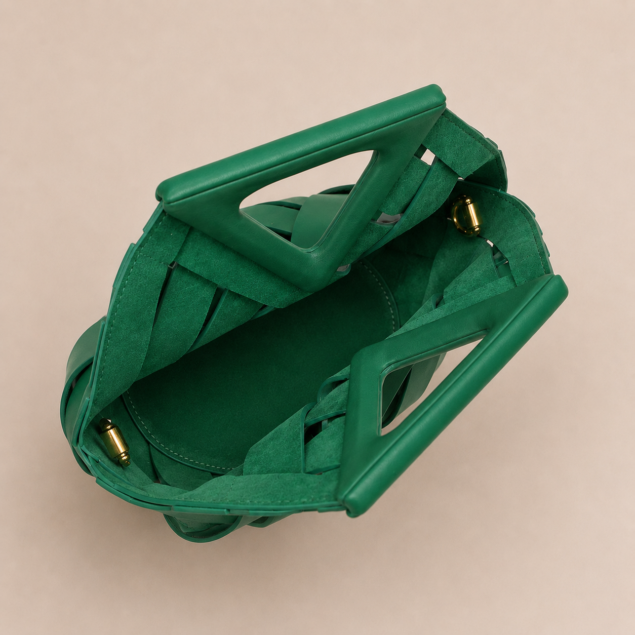 Sac Seau Cuir Tressé - Vert