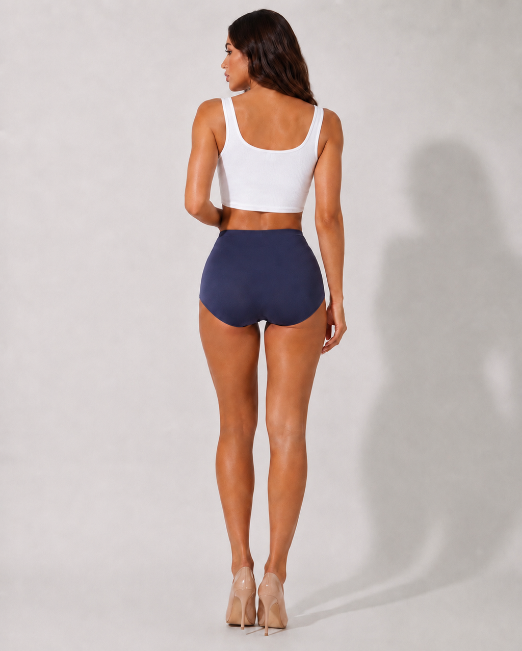 Shorty Taille Haute Gainant Effet Push-Up - Bleu