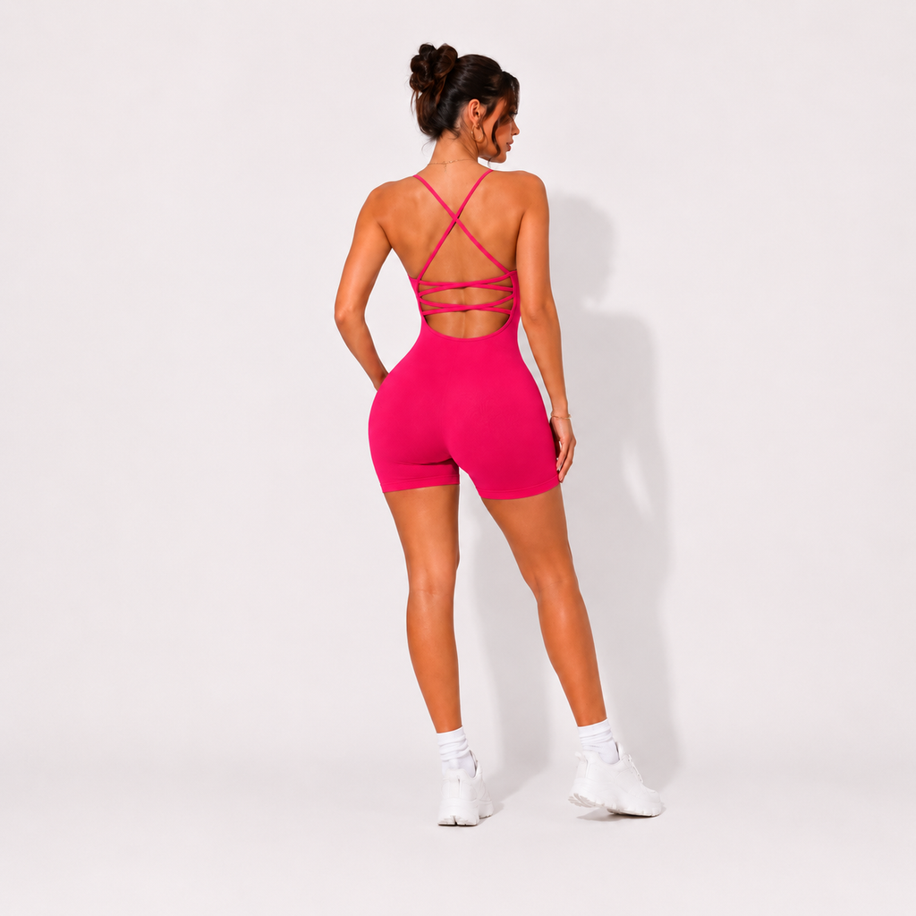 Combi-short Gainante Dos Nus- Rose