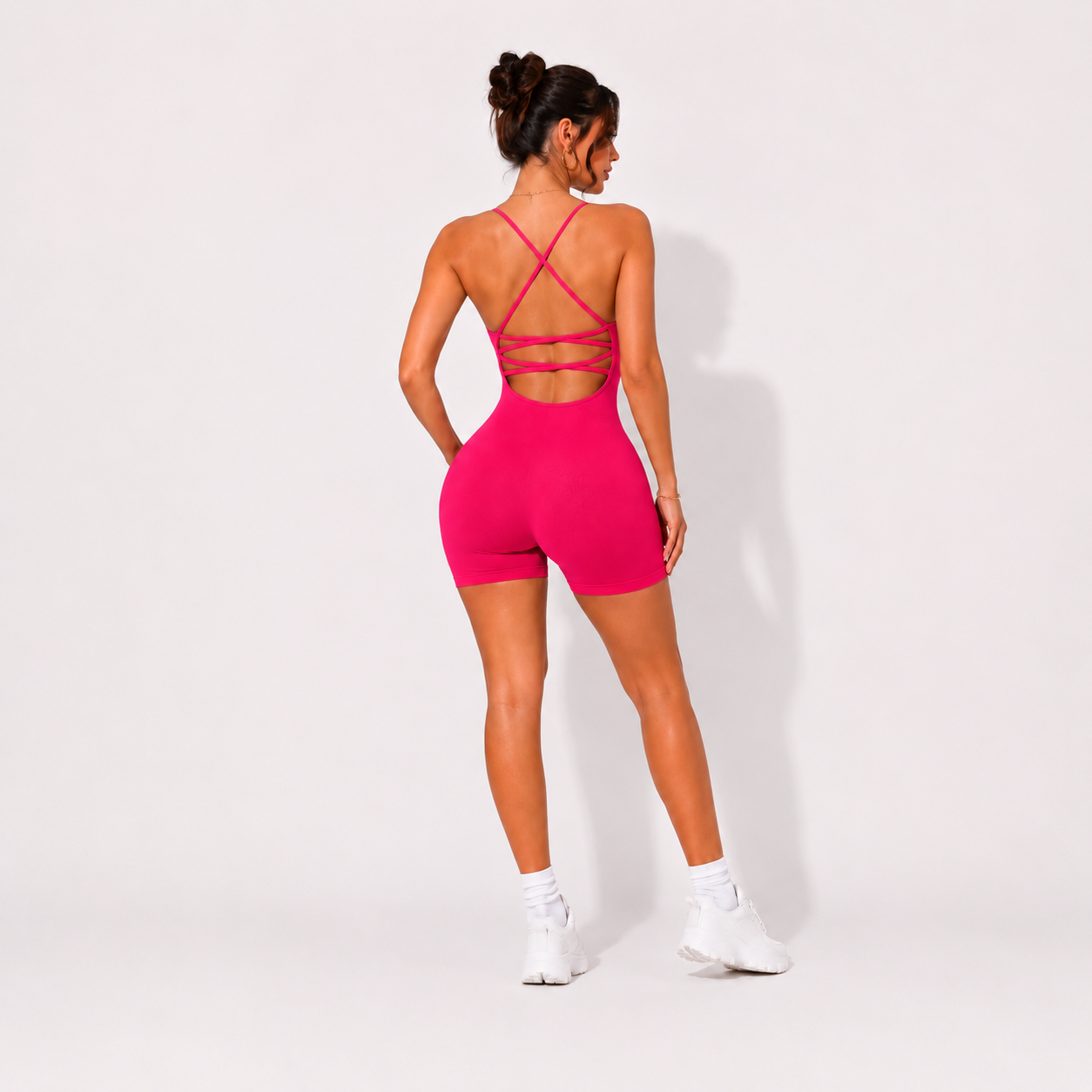 Combi-short Gainante Dos Nus- Rose
