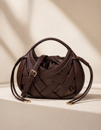 Mini Sac Cabas Tressé Femme – Style Souple Élégant - Moka