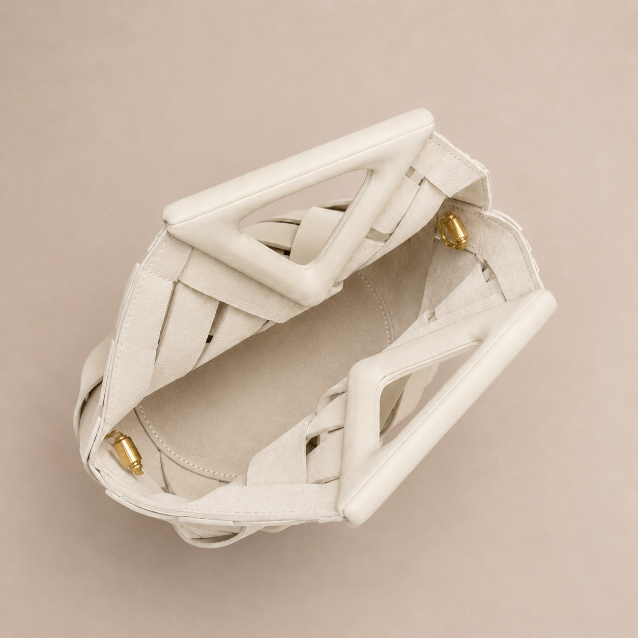 Sac Seau Cuir Tressé - Blanc