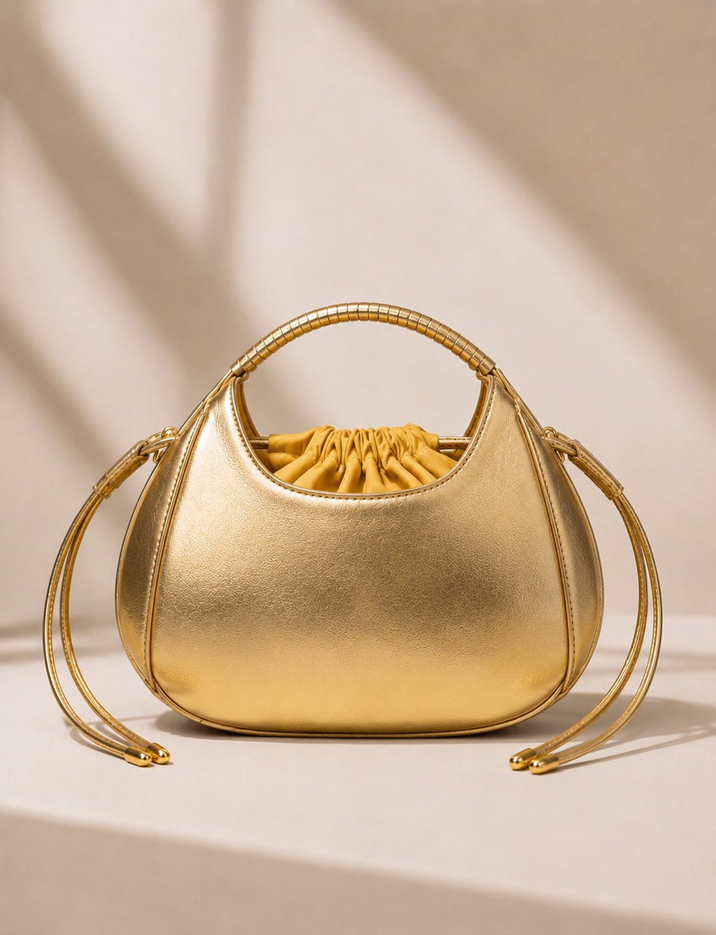 Mini Sac Cabas Tressé Femme – Style Souple Élégant - Doré