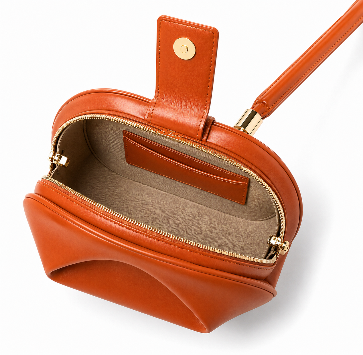 Sac À Main Bourse En Cuir - Camel