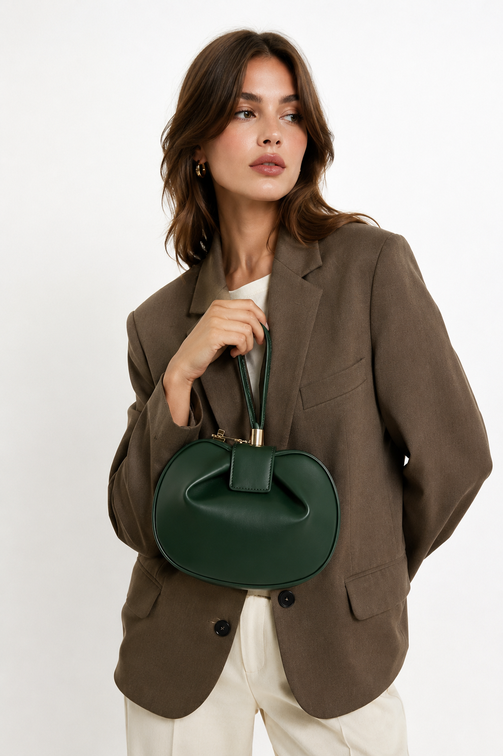 Sac À Main Bourse En Cuir - Vert