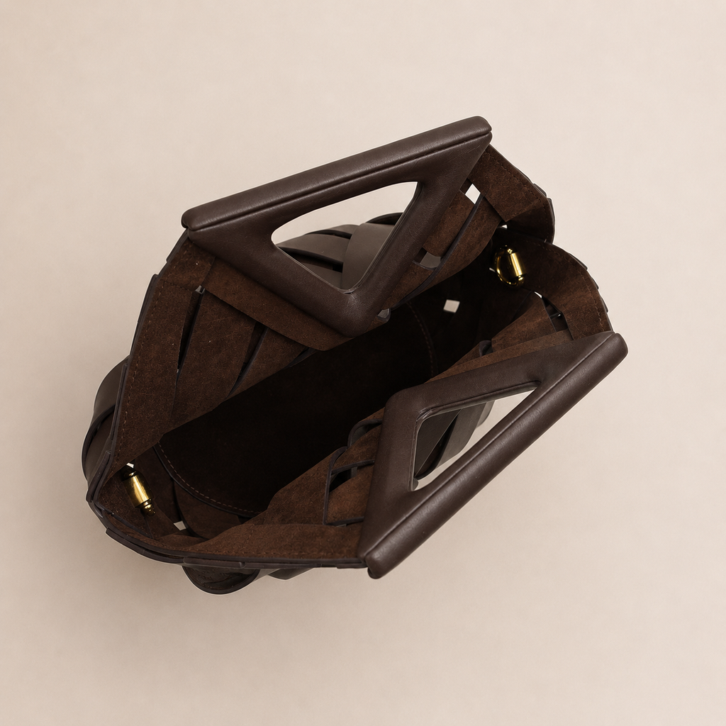 Sac Seau Cuir Tressé - Moka