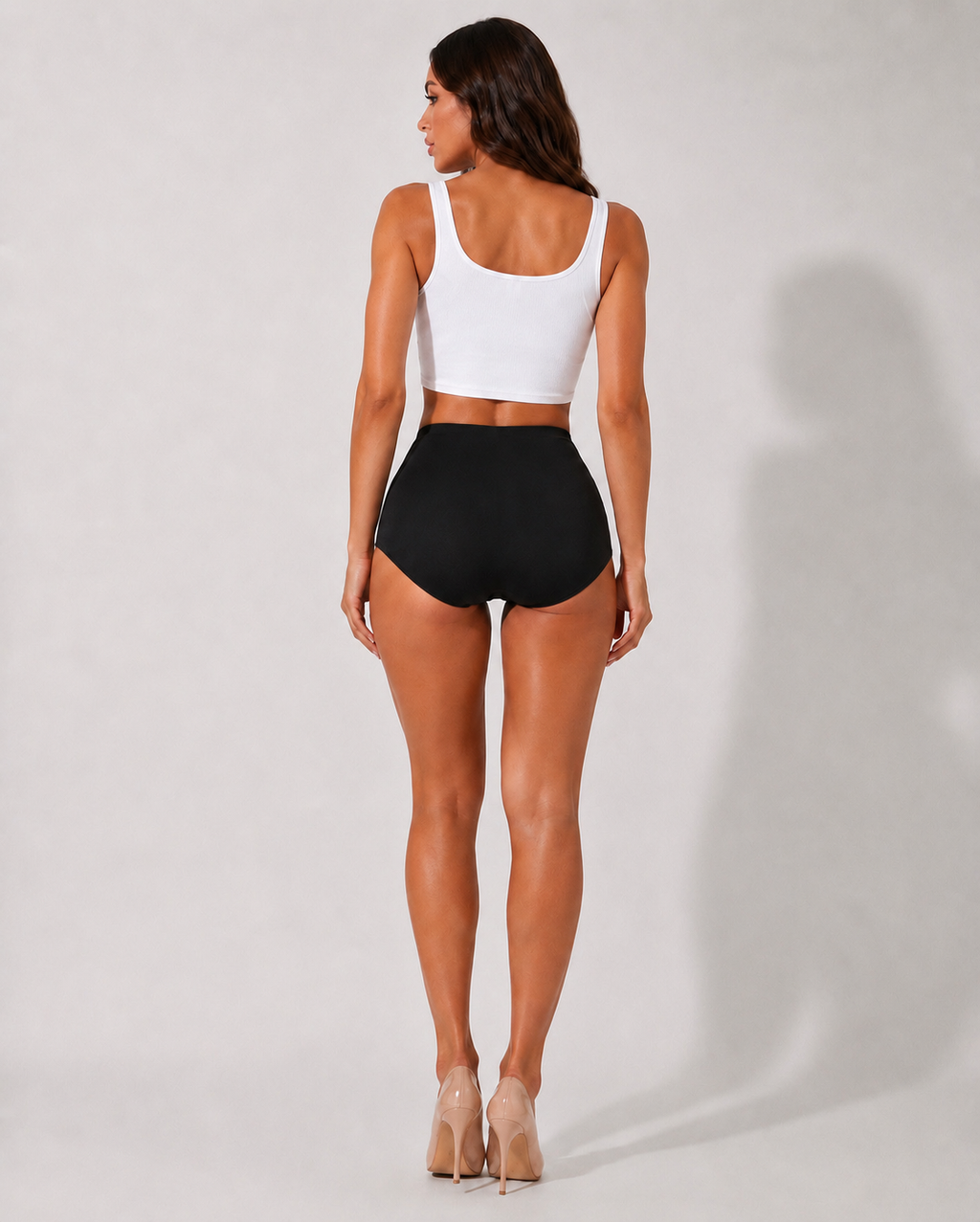 Shorty Taille Haute Gainant Effet Push-Up - Noir