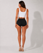 Shorty Taille Haute Gainant Effet Push-Up - Noir